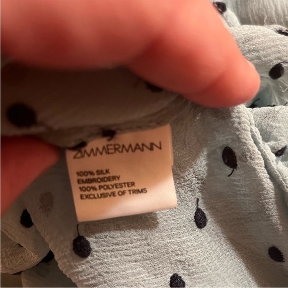 Zimmermann light blue Whitewave Bib Blouse - Picture 2 of 5